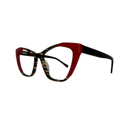 Óculos Feminino Acetato Mesclado Detalhe Vermelho SUBA1197 C4 55