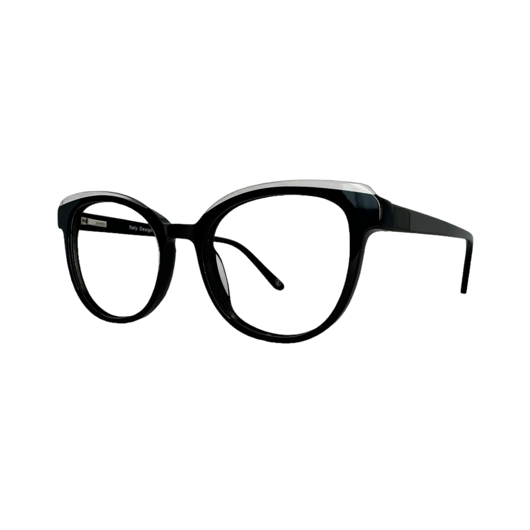 Óculos Feminino Acetato Preto Detalhe Transparente SUBW3076 C5 53
